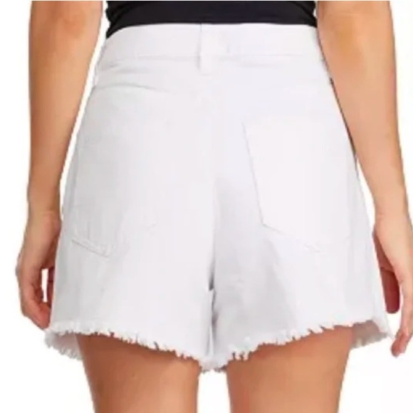 WHITE SHORTS ||BNWT|| NUMERO Lou Lou High Rise Raw-Edge-Hem Denim Cutoffs sz 26 - Picture 2 of 5